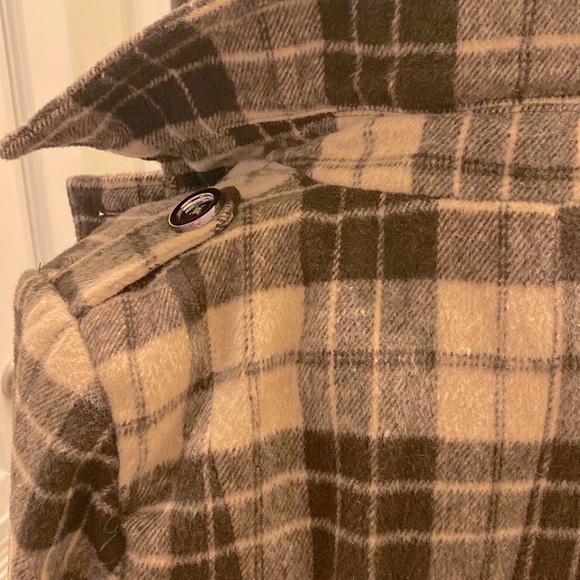 Brown Plaid Pea Coat - Picture 6 of 7